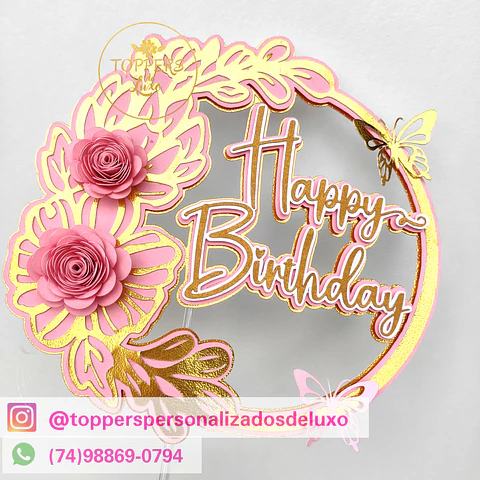 Arquivo de Corte Topo de Bolo Happy Birthday 37