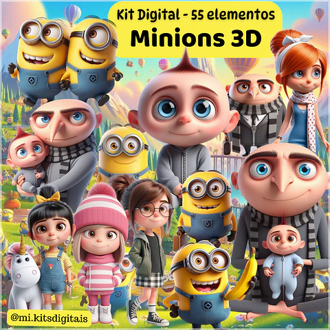 Kit Digital Minions 3d 55