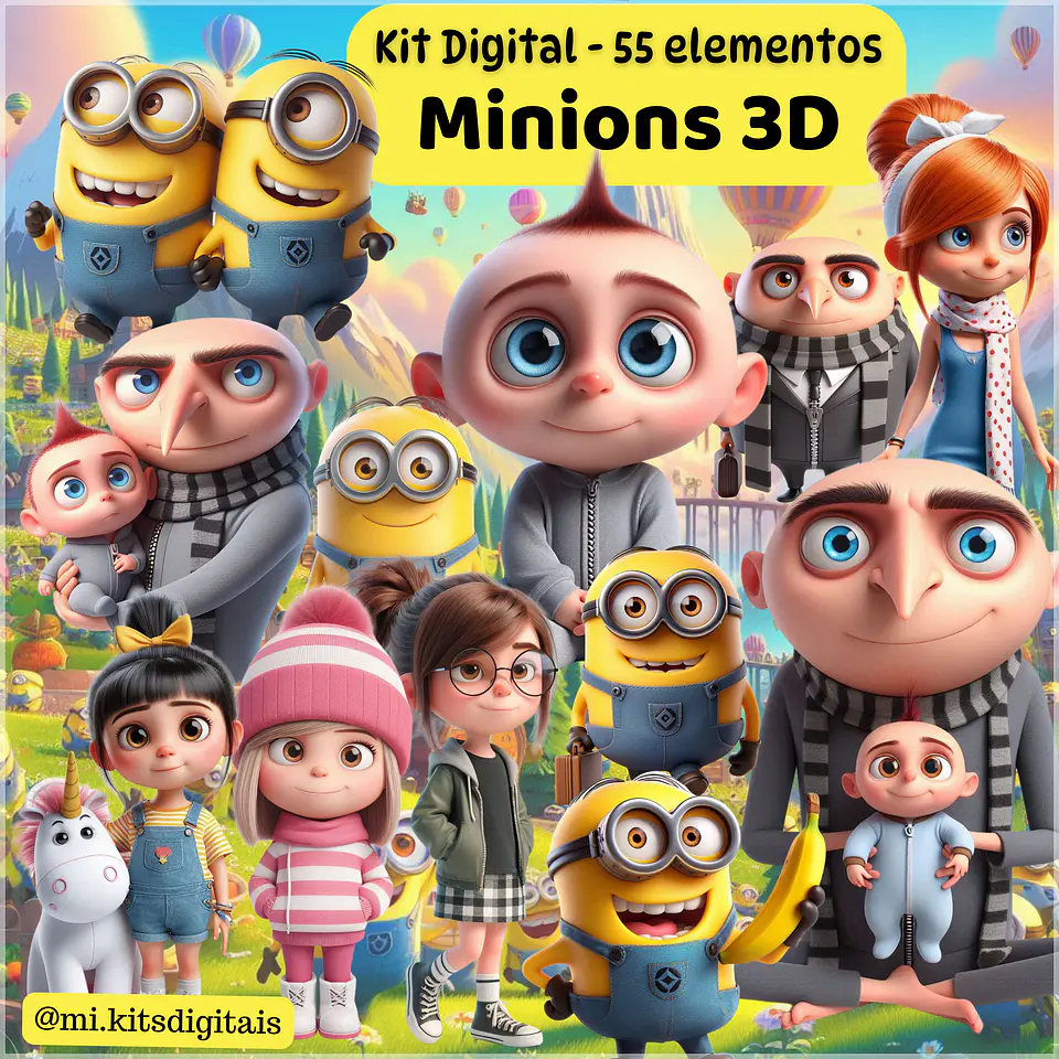 Kit Digital Minions 3d 55 1