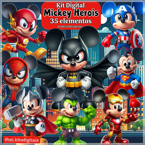 Kit Digital Mickey Herois 3d 51