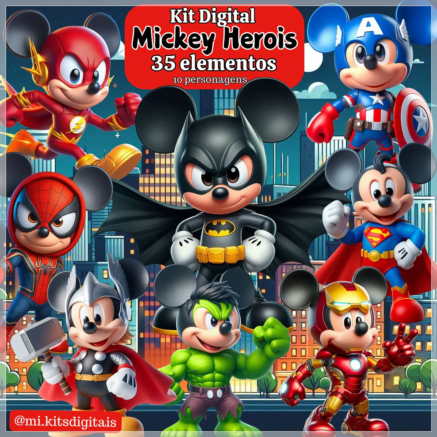 Kit Digital Mickey Herois 3d 51 1
