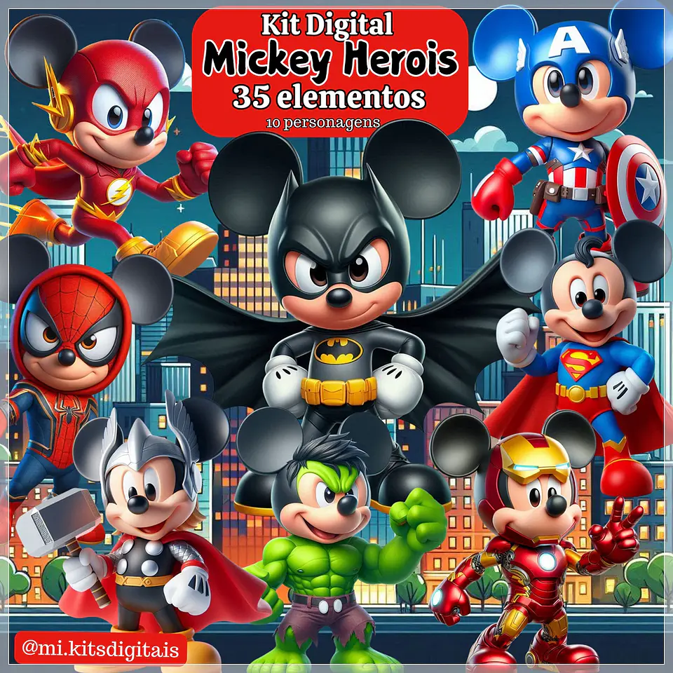 Kit Digital Mickey Herois 3d 51 1