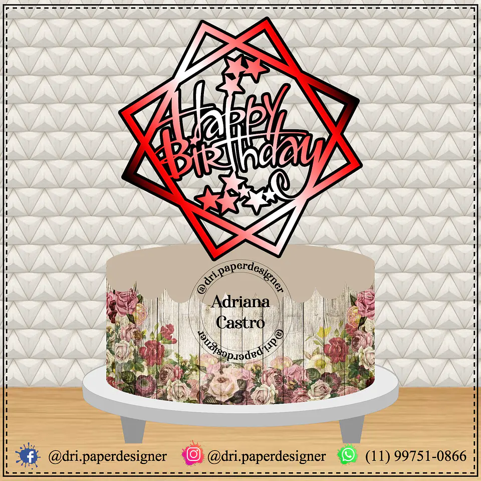 Arquivo de Corte Topo de Bolo Happy Birthday 47 1