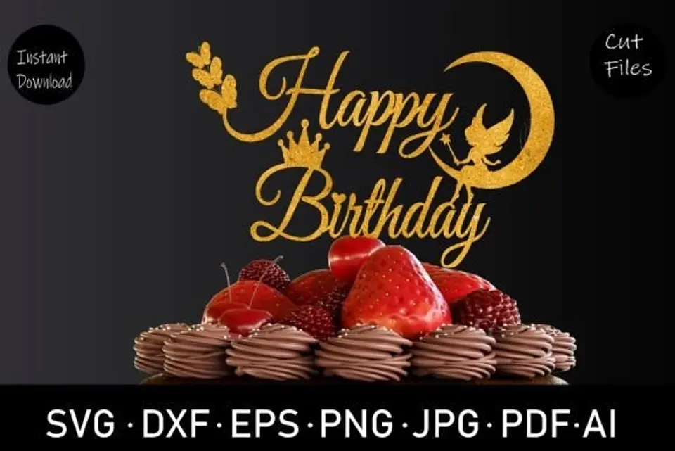 Arquivo de Corte Topo de Bolo Happy Birthday 23 1