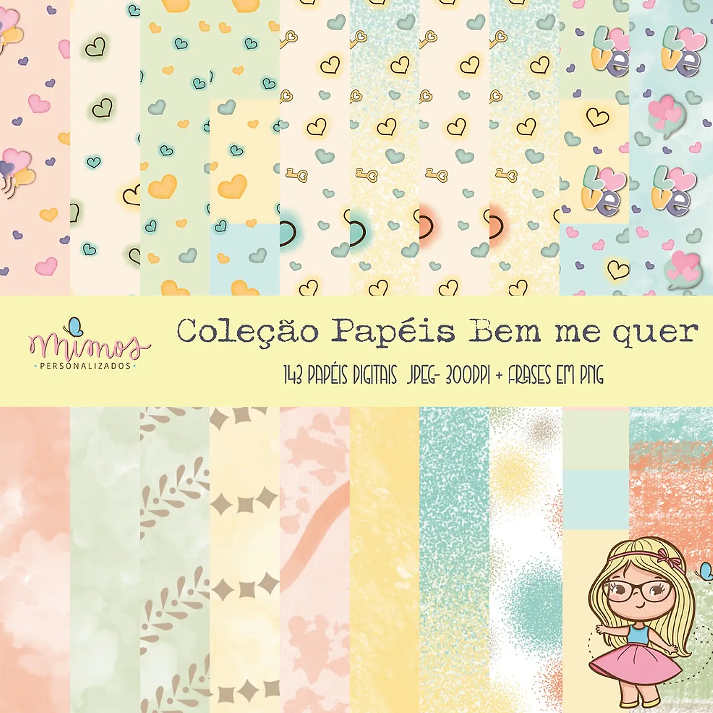Kit Digital Papéis e Frases Bem Me Quer 9 1
