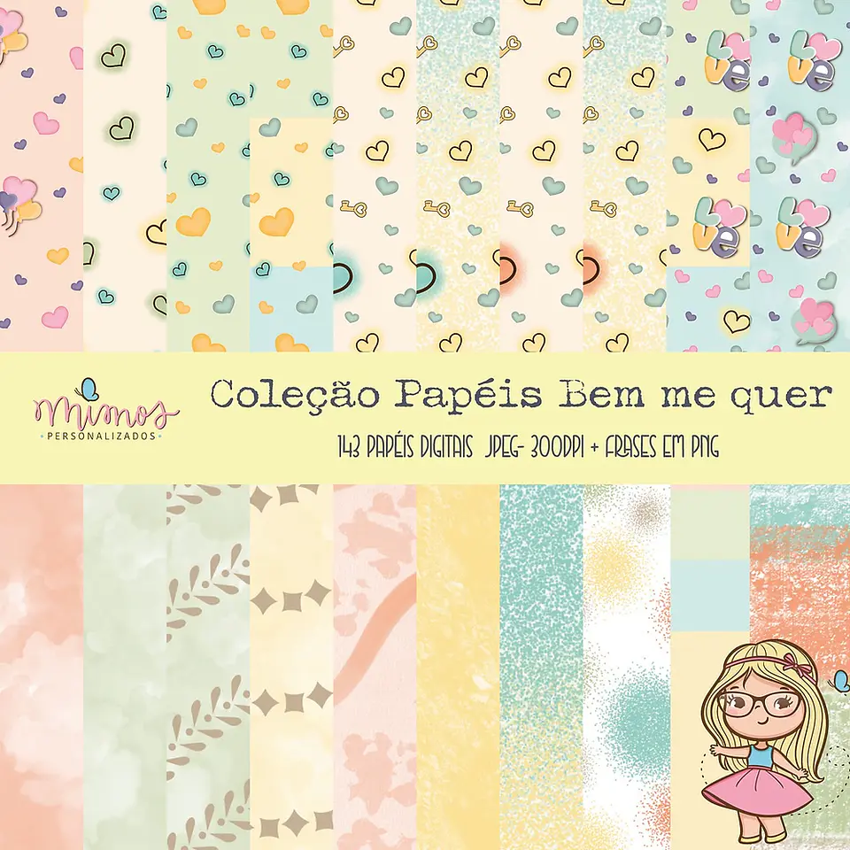 Kit Digital Papéis e Frases Bem Me Quer 9 1