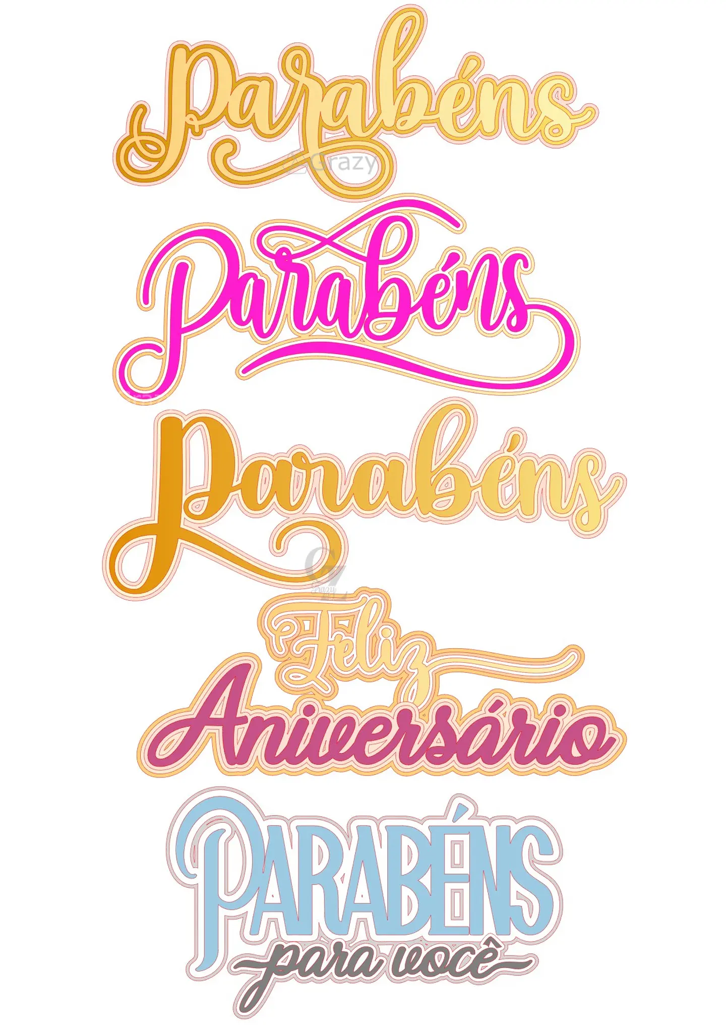 Arquivo de Corte Topo de Bolo Happy Birthday 2 1