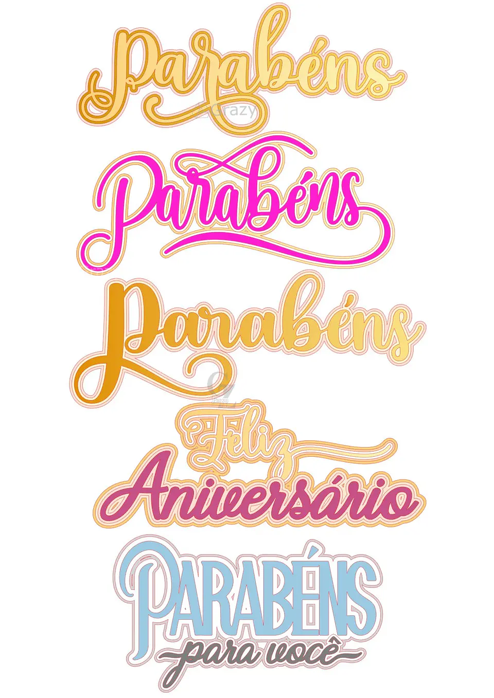 Arquivo de Corte Topo de Bolo Happy Birthday 2 1