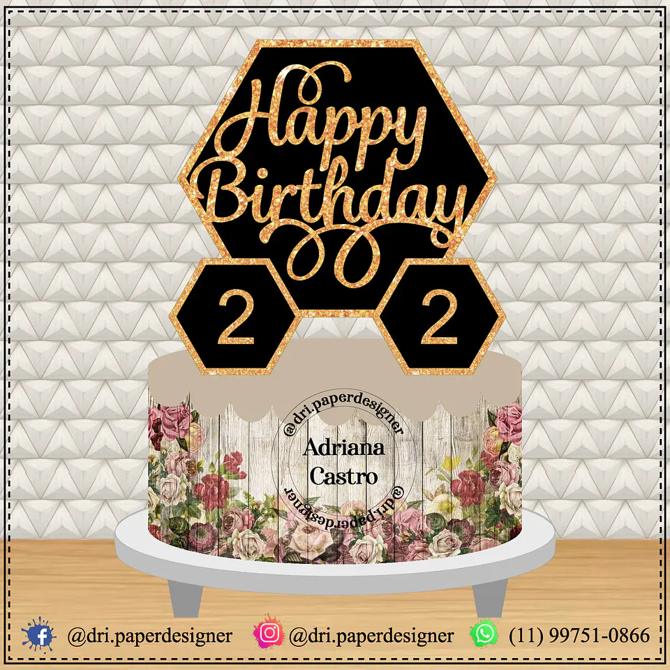 Arquivo de Corte Topo de Bolo Happy Birthday 46 1