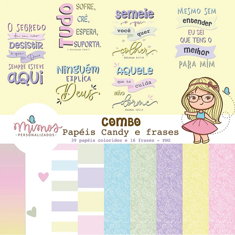 Kit Digital Combo Candy Frases e Papeis 6