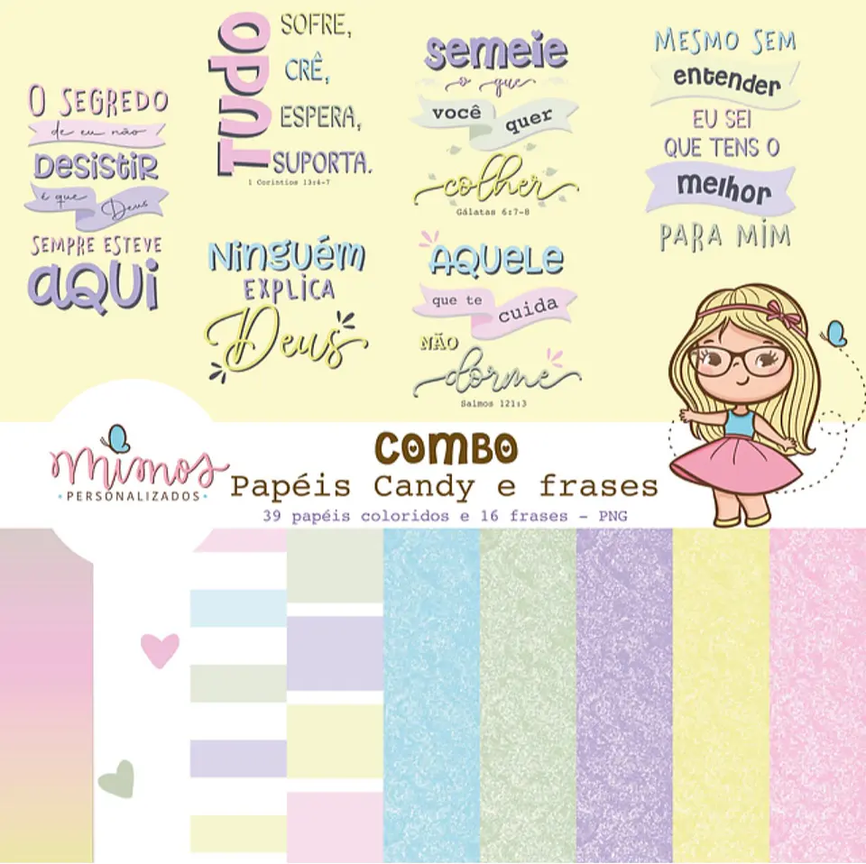 Kit Digital Combo Candy Frases e Papeis 6 1