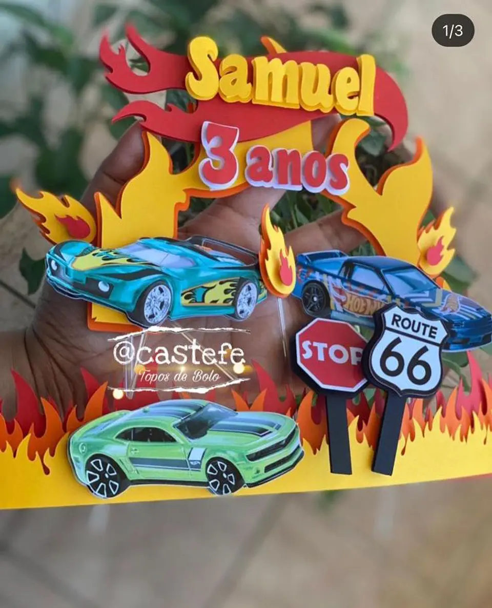Arquivo de Corte Topo de Bolo Hot Wheels 10 1
