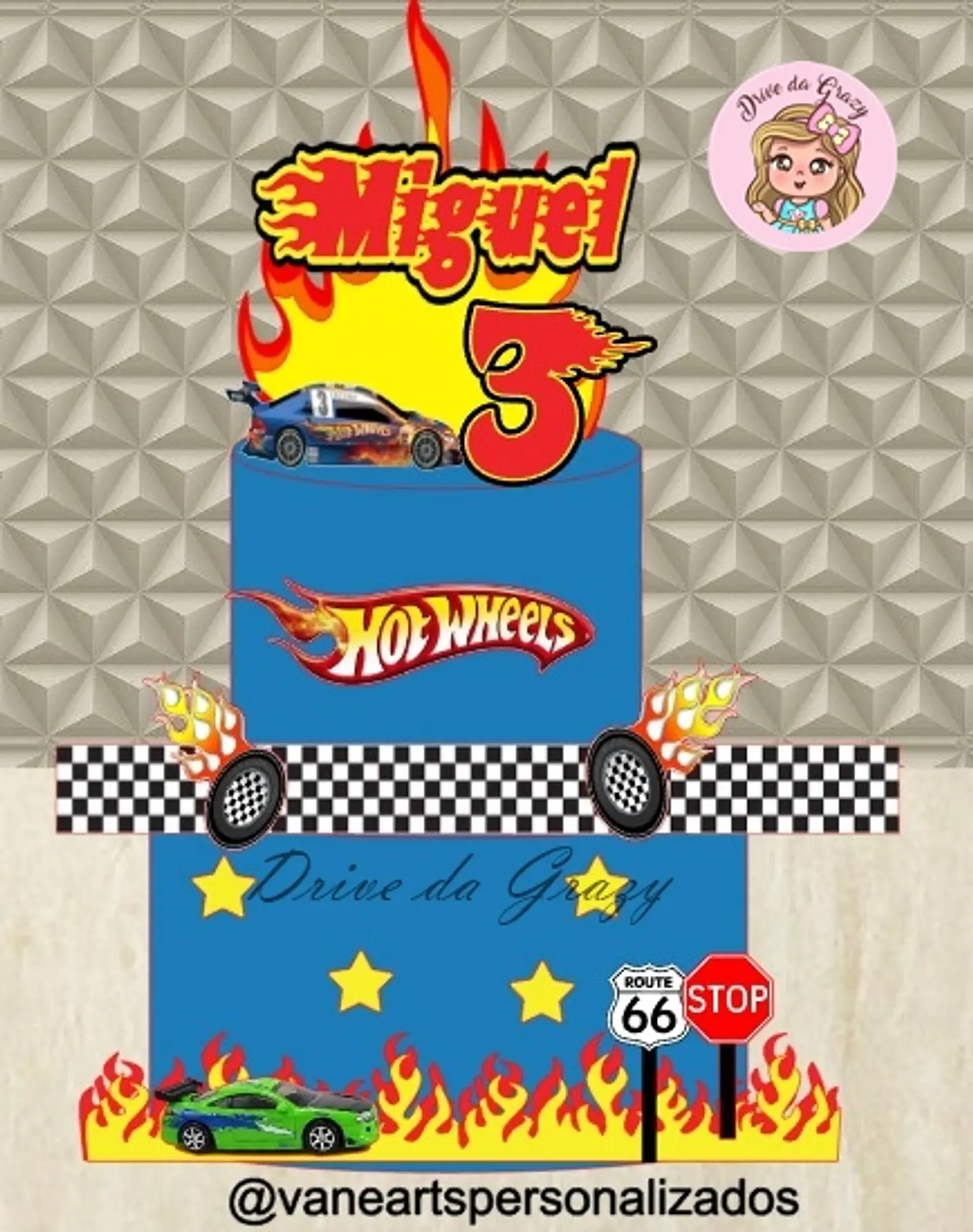 Arquivo de Corte Topo de Bolo Hot Wheels 6 1