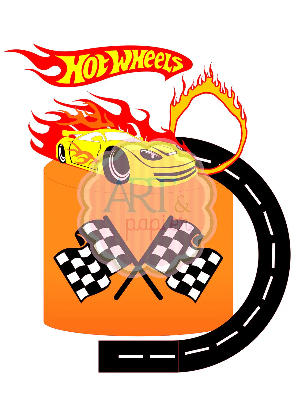 Arquivo de Corte Topo de Bolo Hot Wheels 3 1