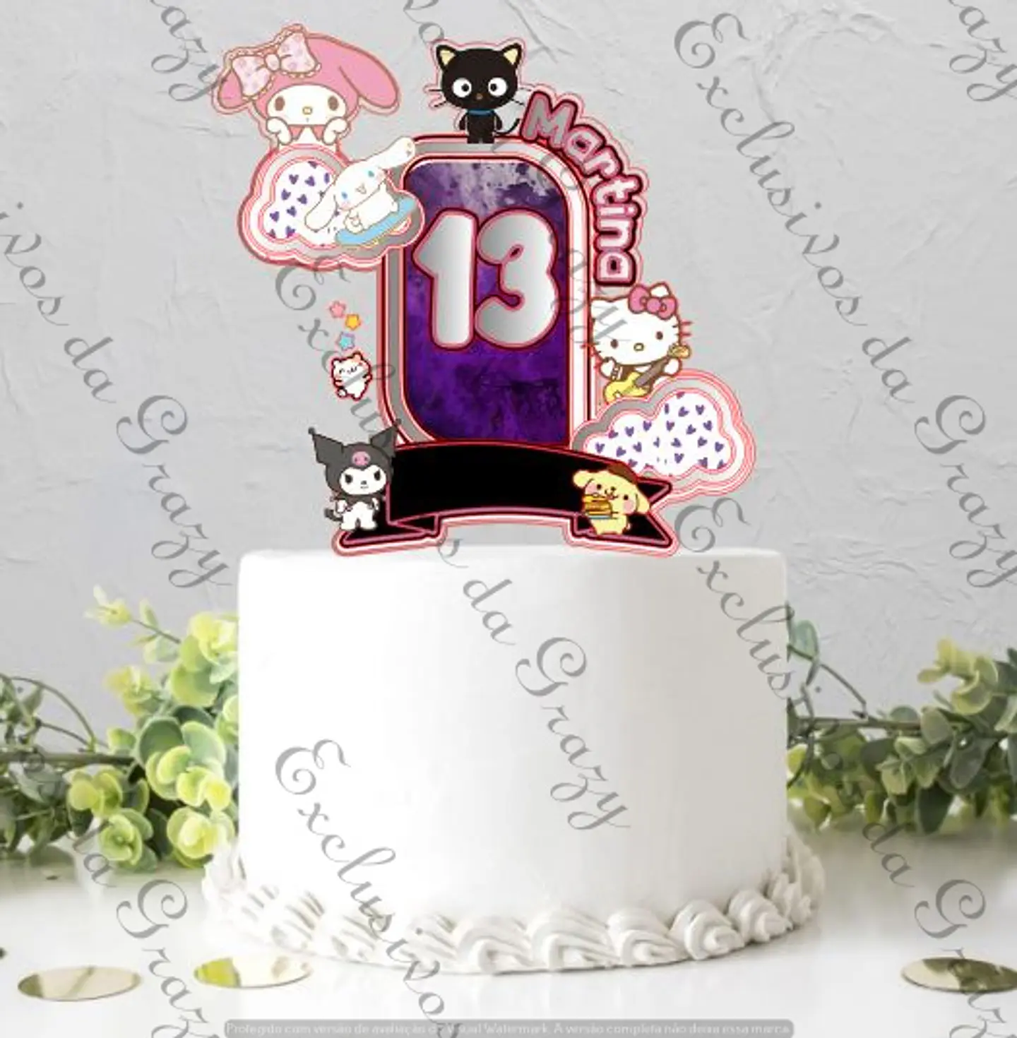 Arquivo de Corte Topo de Bolo Hello Kitty 4 1