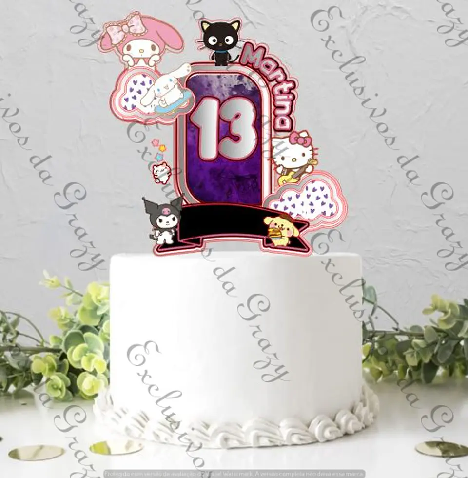 Arquivo de Corte Topo de Bolo Hello Kitty 4 1