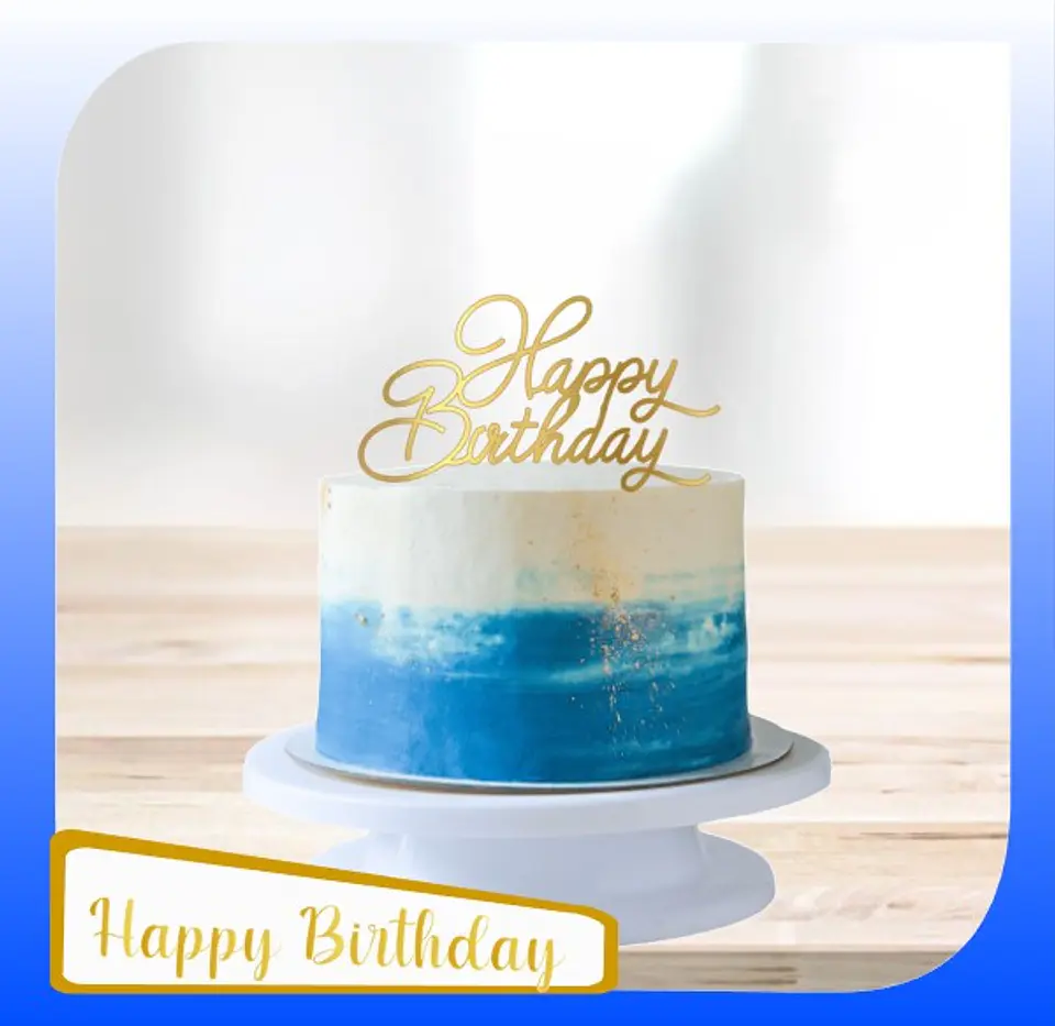 Arquivo de Corte Topo de Bolo Happy Birthday 91 1