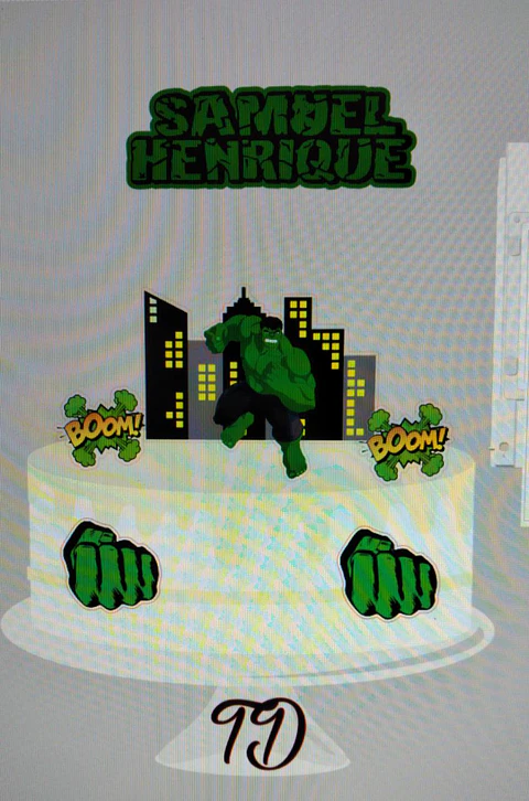 Arquivo de Corte Topo de Bolo Hulk 13