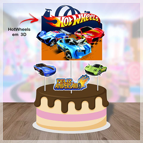 Arquivo de Corte Topo de Bolo Hot Wheels 4