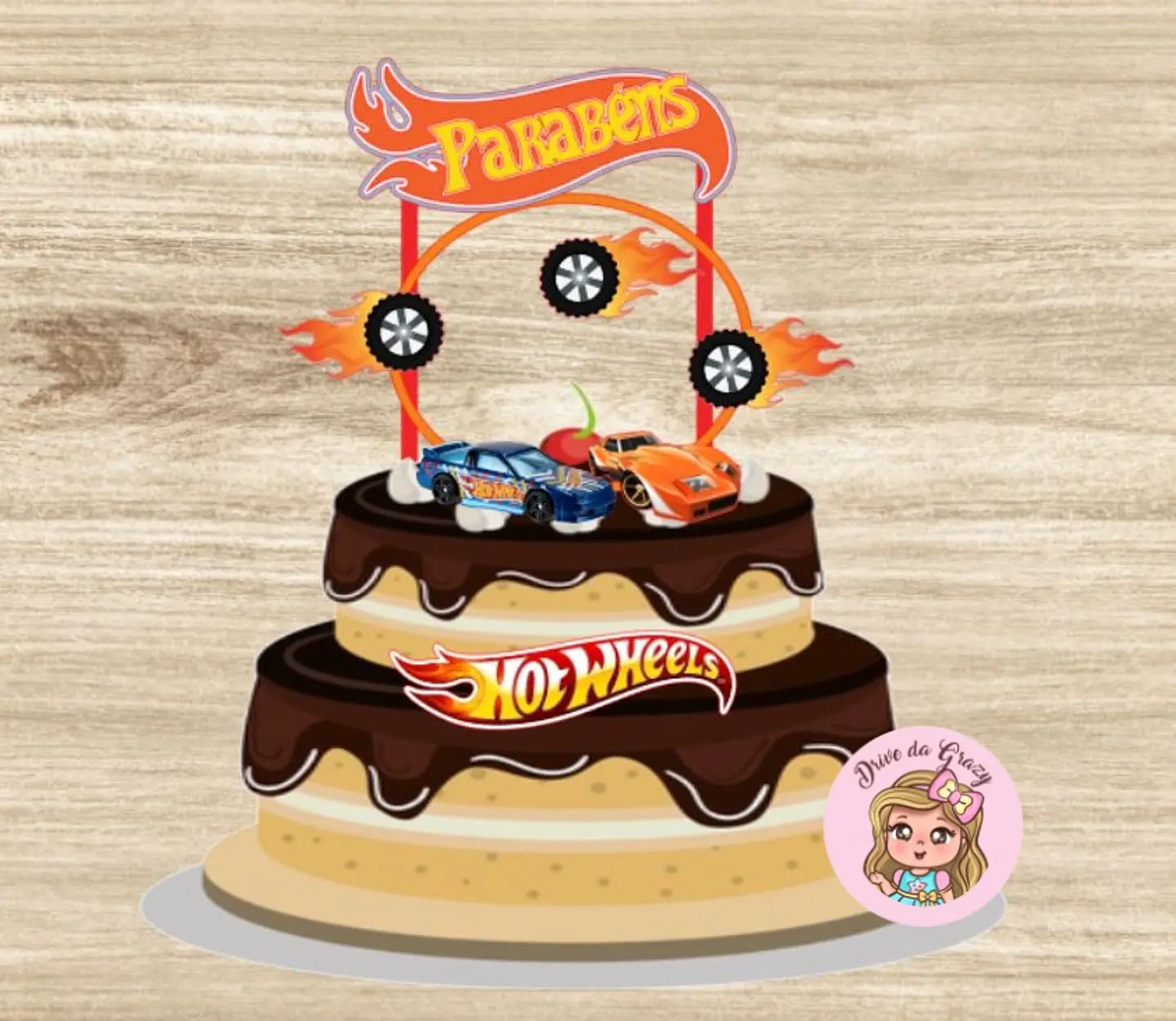 Arquivo de Corte Topo de Bolo Hot Wheels 1 1