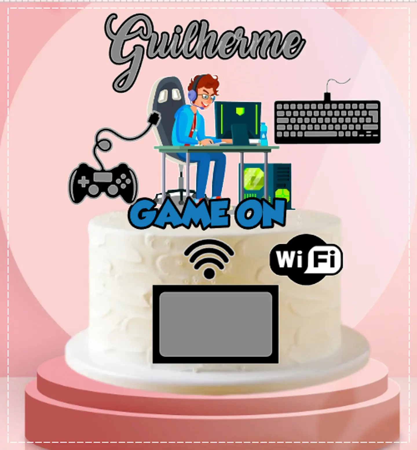 Arquivo de Corte Topo de Bolo Gamer - Vídeo Game Plastation Xbox 42 1