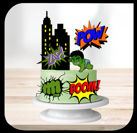Arquivo de Corte Topo de Bolo Hulk 16