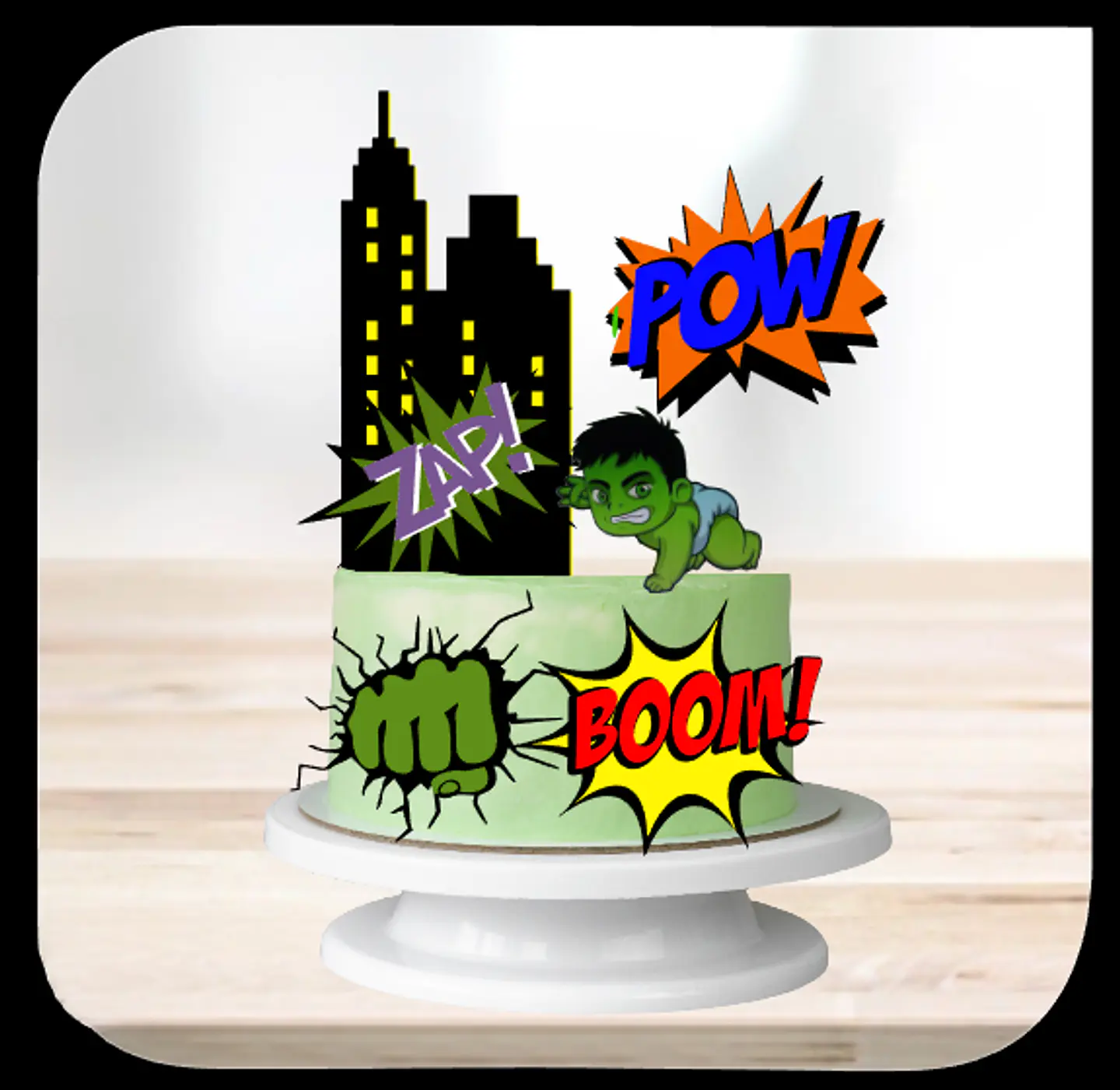 Arquivo de Corte Topo de Bolo Hulk 16 1