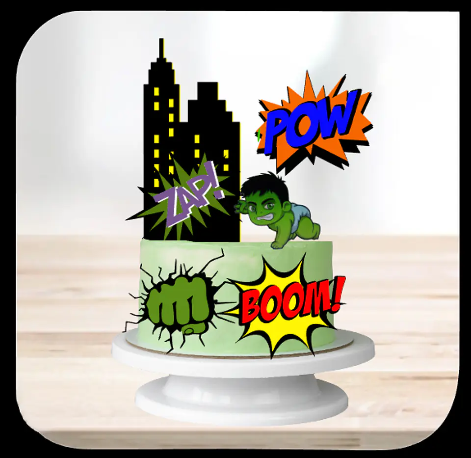 Arquivo de Corte Topo de Bolo Hulk 16 1