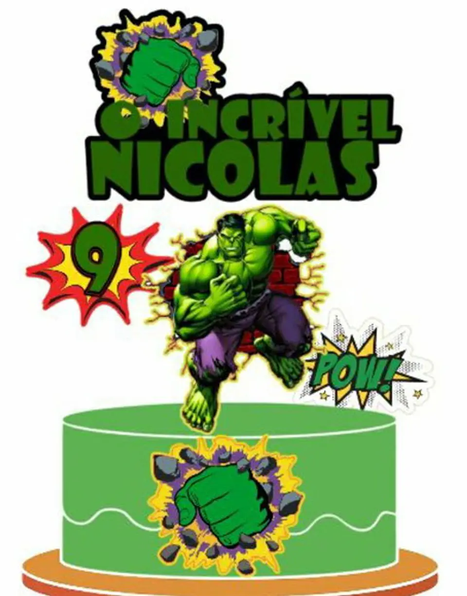 Arquivo de Corte Topo de Bolo Hulk 4 1