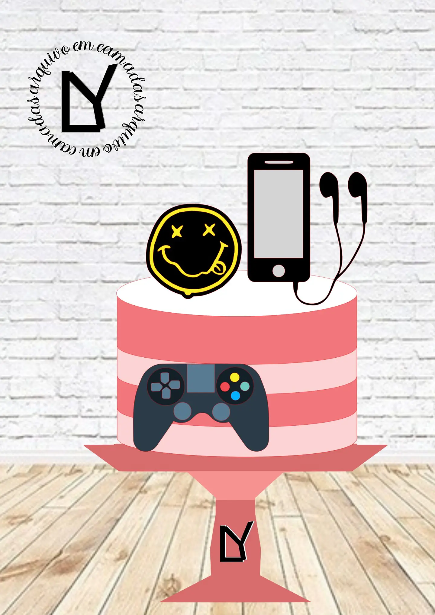 Arquivo de Corte Topo de Bolo Gamer - Vídeo Game Plastation Xbox 58 1