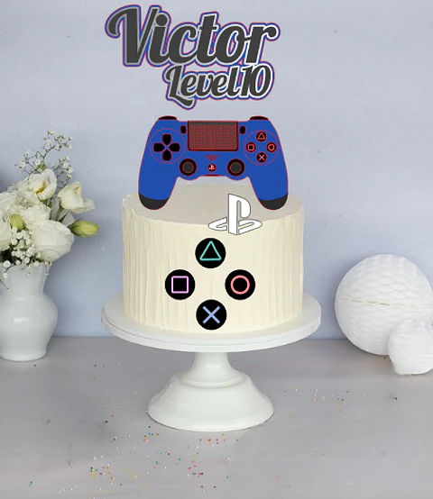 Arquivo de Corte Topo de Bolo Gamer - Vídeo Game Plastation Xbox 29