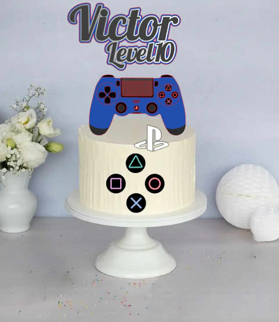 Arquivo de Corte Topo de Bolo Gamer - Vídeo Game Plastation Xbox 29 1