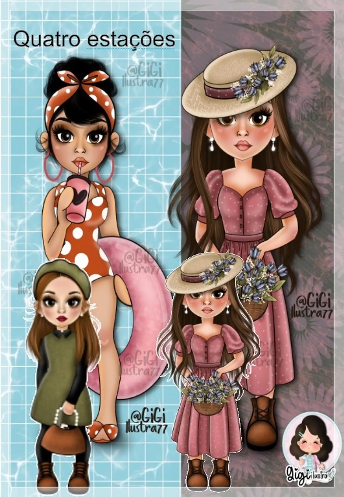 Kit Digital Meninas 4 Estações 21 1