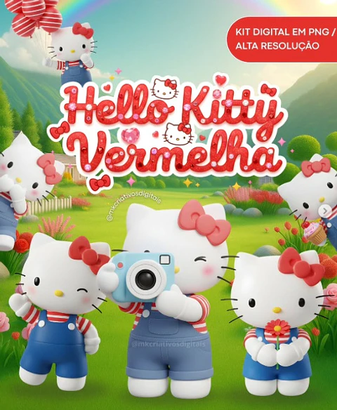 Kit Digital Hello Kitty Vermelha 57