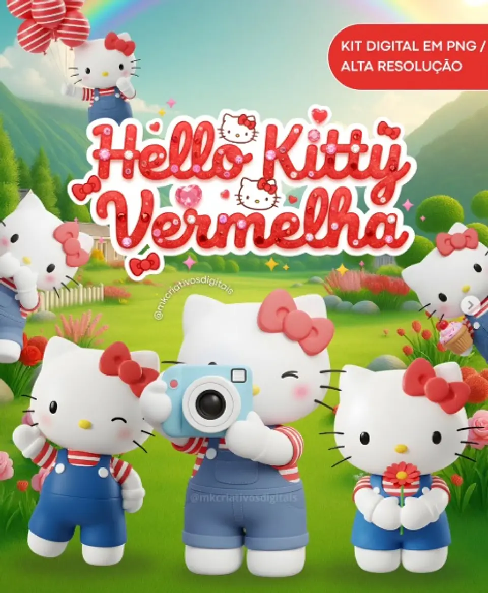 Kit Digital Hello Kitty Vermelha 57 1