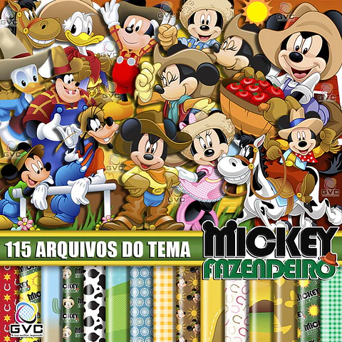 Kit Digital Mickey Fazendeiro 136