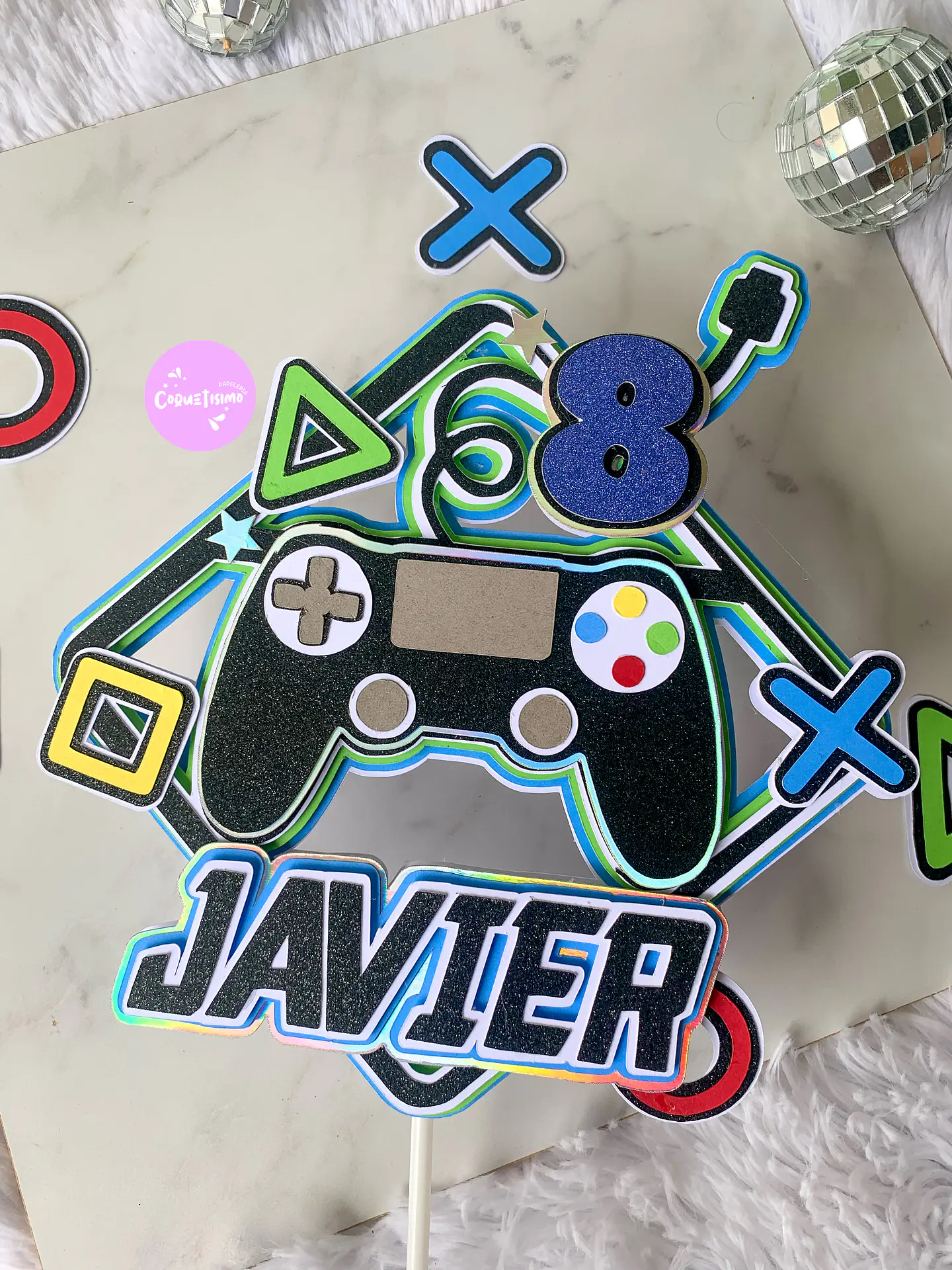 Arquivo de Corte Topo de Bolo Gamer - Vídeo Game Plastation Xbox 6 1