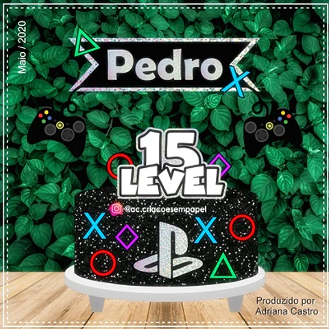 Arquivo de Corte Topo de Bolo Gamer - Vídeo Game Plastation Xbox 5