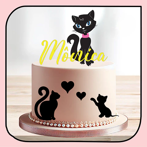 Arquivo de Corte Topo de Bolo Gatinho Gatinha 27