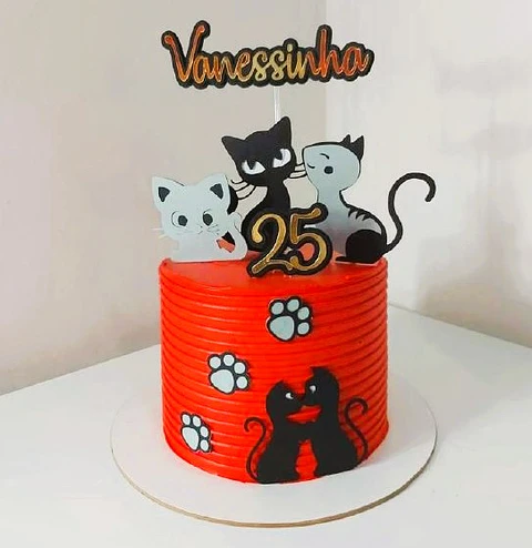 Arquivo de Corte Topo de Bolo Gatinho Gatinha 26
