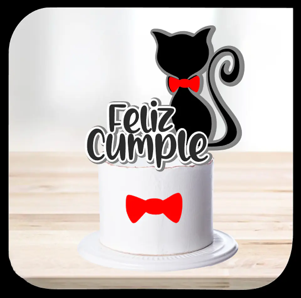 Arquivo de Corte Topo de Bolo Gatinho Gatinha 24 1