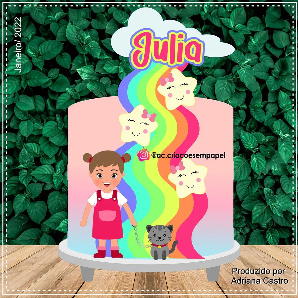Arquivo de Corte Topo de Bolo Gatinho Gatinha 8 1