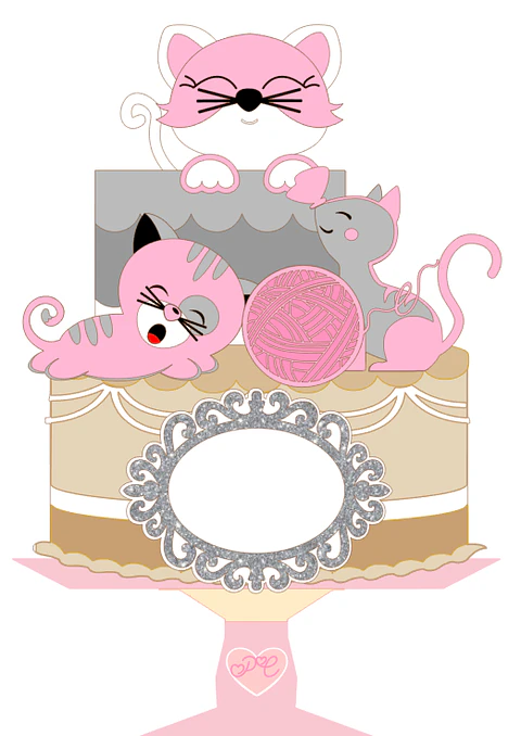 Arquivo de Corte Topo de Bolo Gatinho Gatinha 11