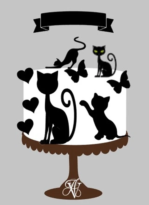 Arquivo de Corte Topo de Bolo Gatinho Gatinha 4