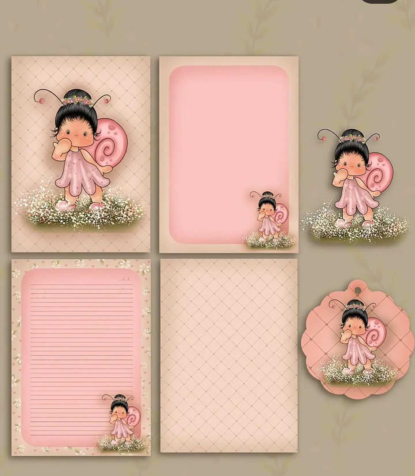 Kit Digital Menina Caracol 6 1