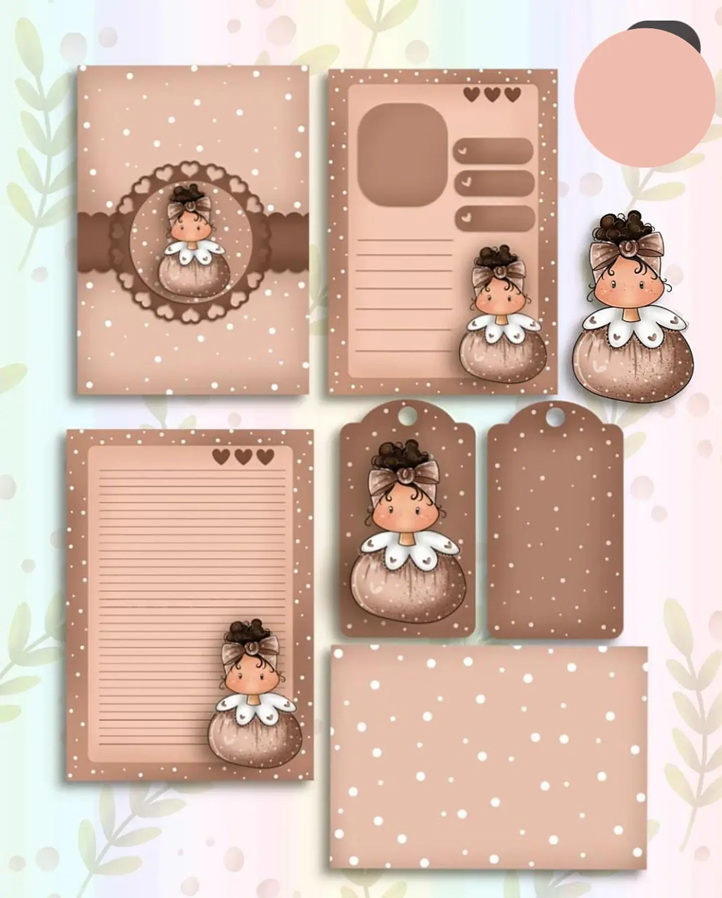 Kit Digital Folhas para Boneca Sache 1 1