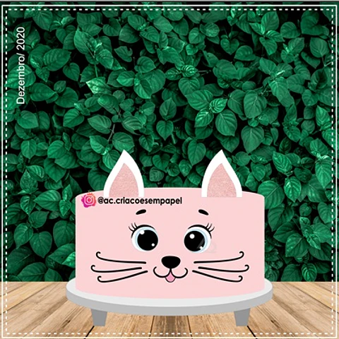 Arquivo de Corte Topo de Bolo Gatinho Gatinha 20