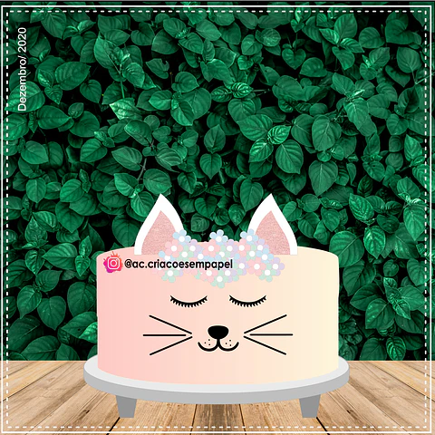 Arquivo de Corte Topo de Bolo Gatinho Gatinha 18