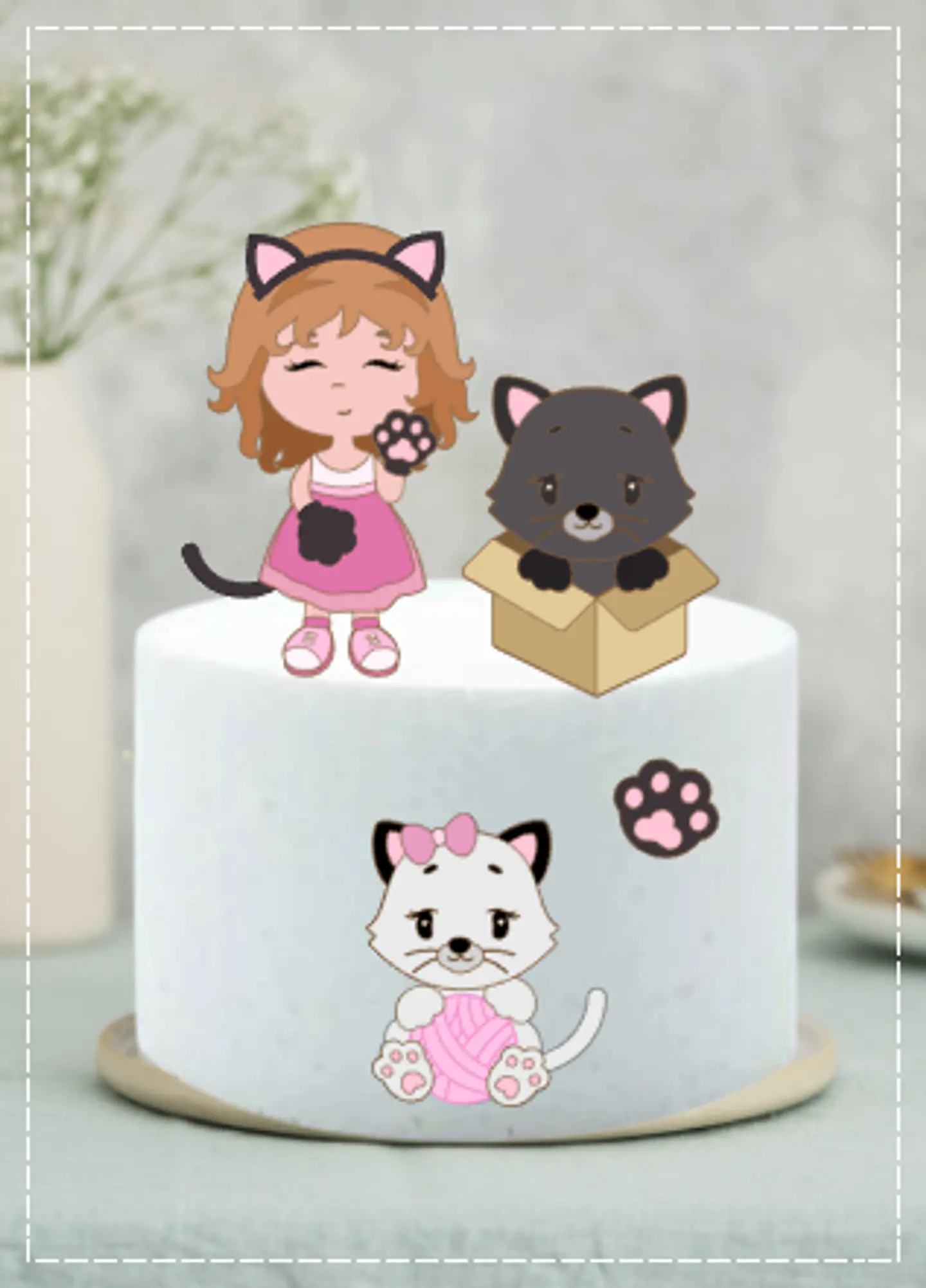 Arquivo de Corte Topo de Bolo Gatinho Gatinha 15 1