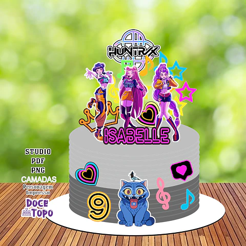 Arquivo de Corte Topo de Bolo Guerreiras Kpop K-Pop Demon Hunters Huntrix 2